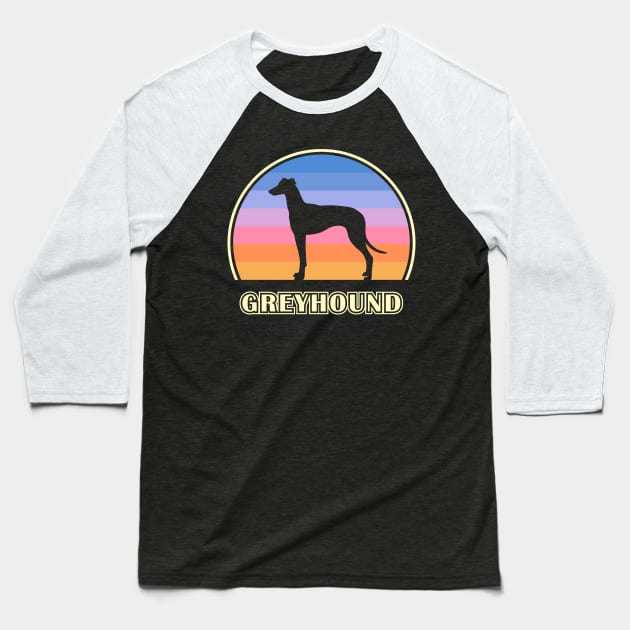 Greyhound Vintage Sunset Dog Baseball T-Shirt by millersye